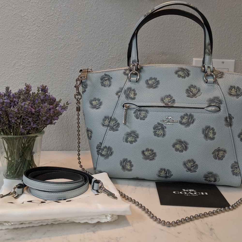 Blue floral Coach satchel